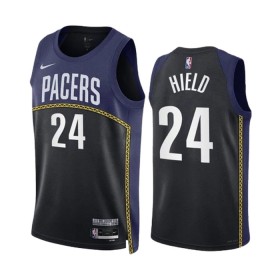 Maillot NBA Indiana Pacers Buddy Hield 24 Black Nike 2022-23 City Edition Navy Swingman - Homme